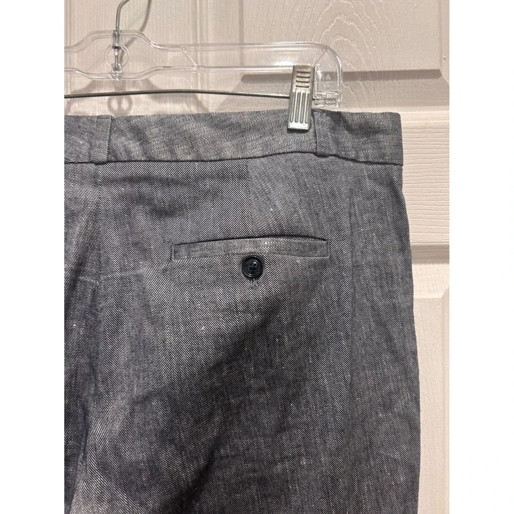 Banana Republic Avery Blue Linen Blend Straight Leg Dress Pants Womens Size 12